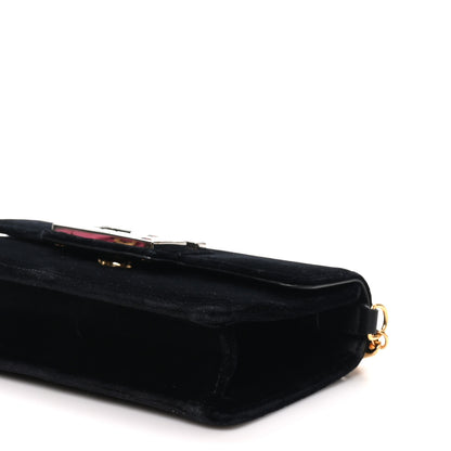 Gucci Velvet Crystal Square G Shoulder Bag Black 10 of 10