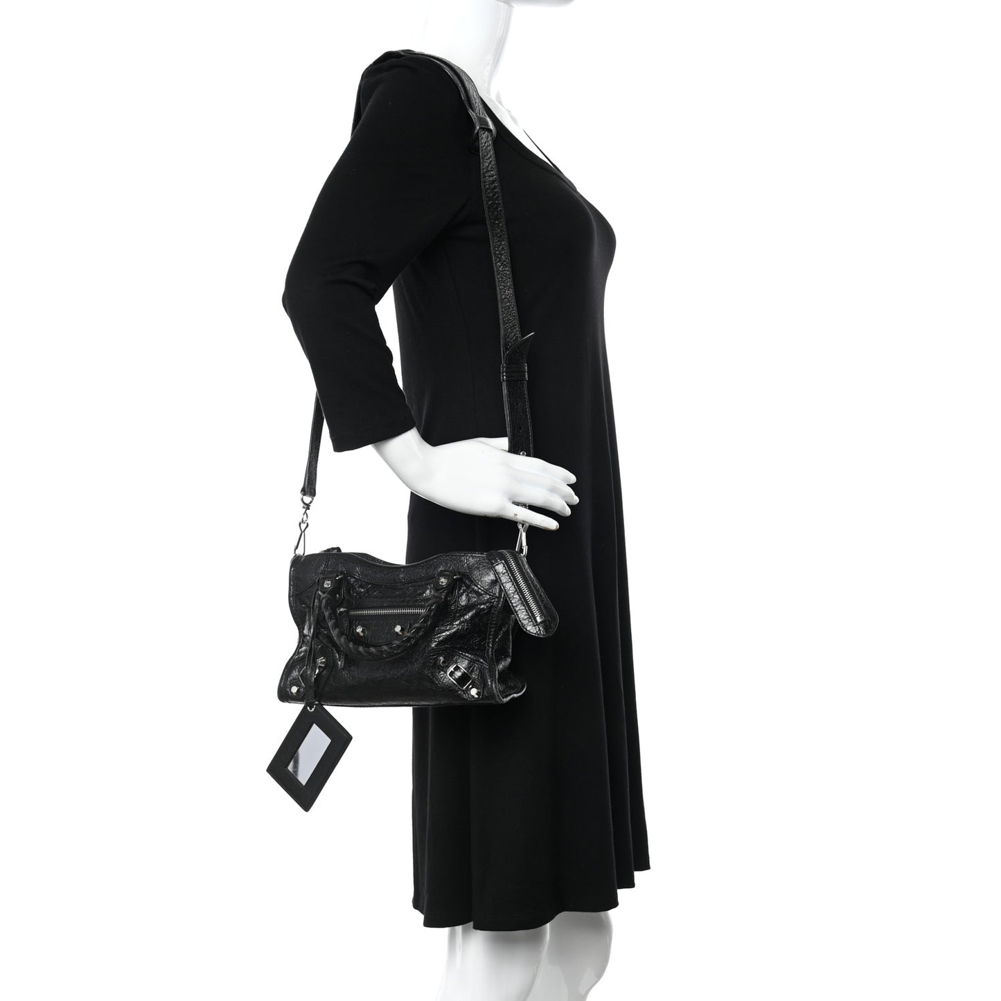 Agneau Classic Silver Hardware Mini City Black