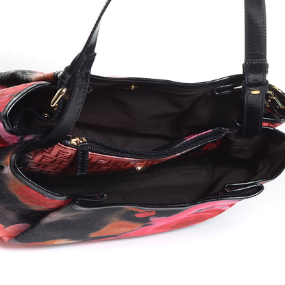 Fendi Zucchino Vitello Floral Forever Shoulder Bag Black Multicolor 5 of 7