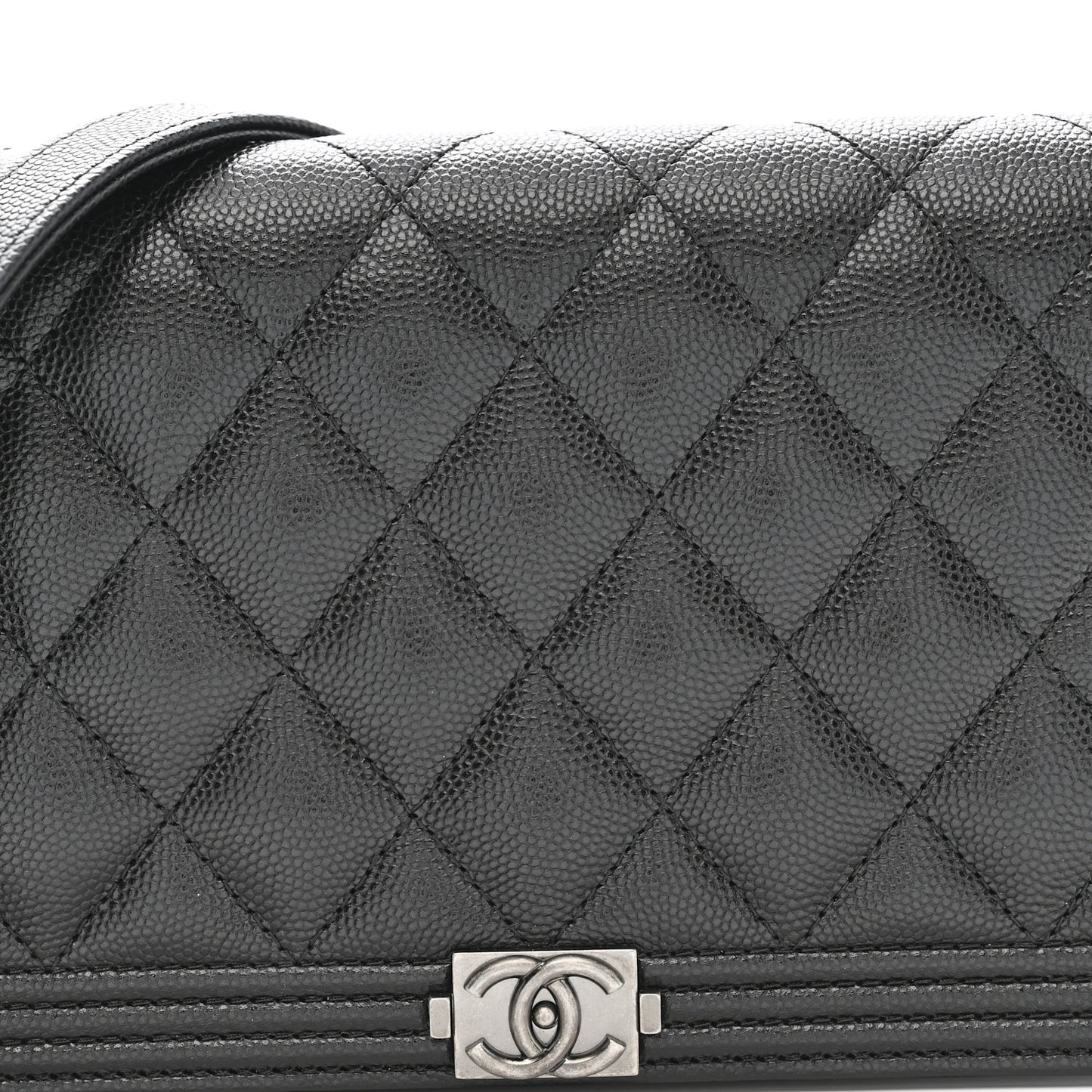 Caviar Quilted Boy Wallet On Chain WOC Black