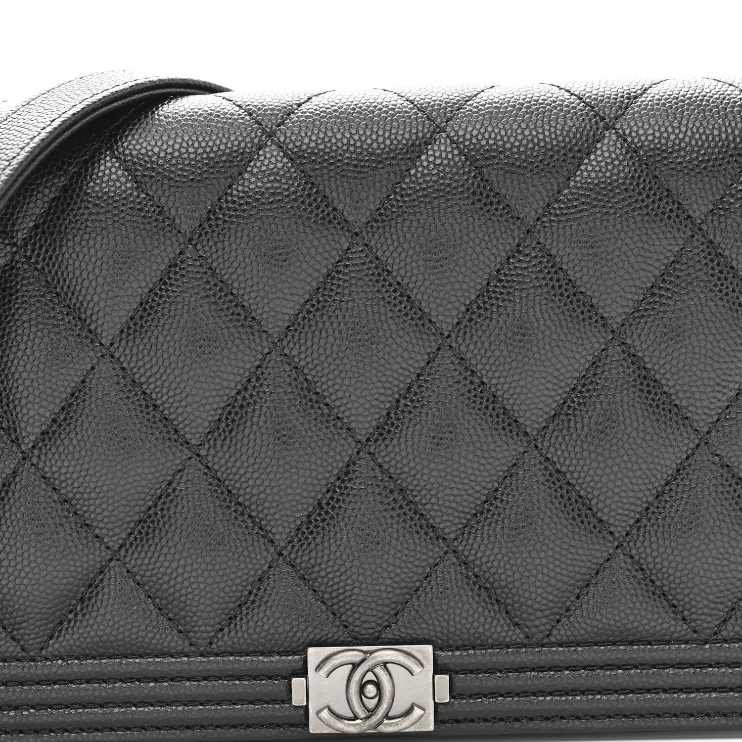 Chanel Caviar Quilted Boy Wallet On Chain WOC Black 9 of 12