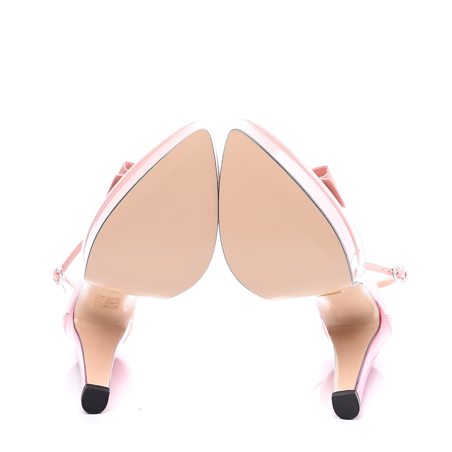 Patent Crystal GG Bow Sadie Spike Ankle Strap d'Orsay Platform High Heel Pumps 39.5 Perfect Pink