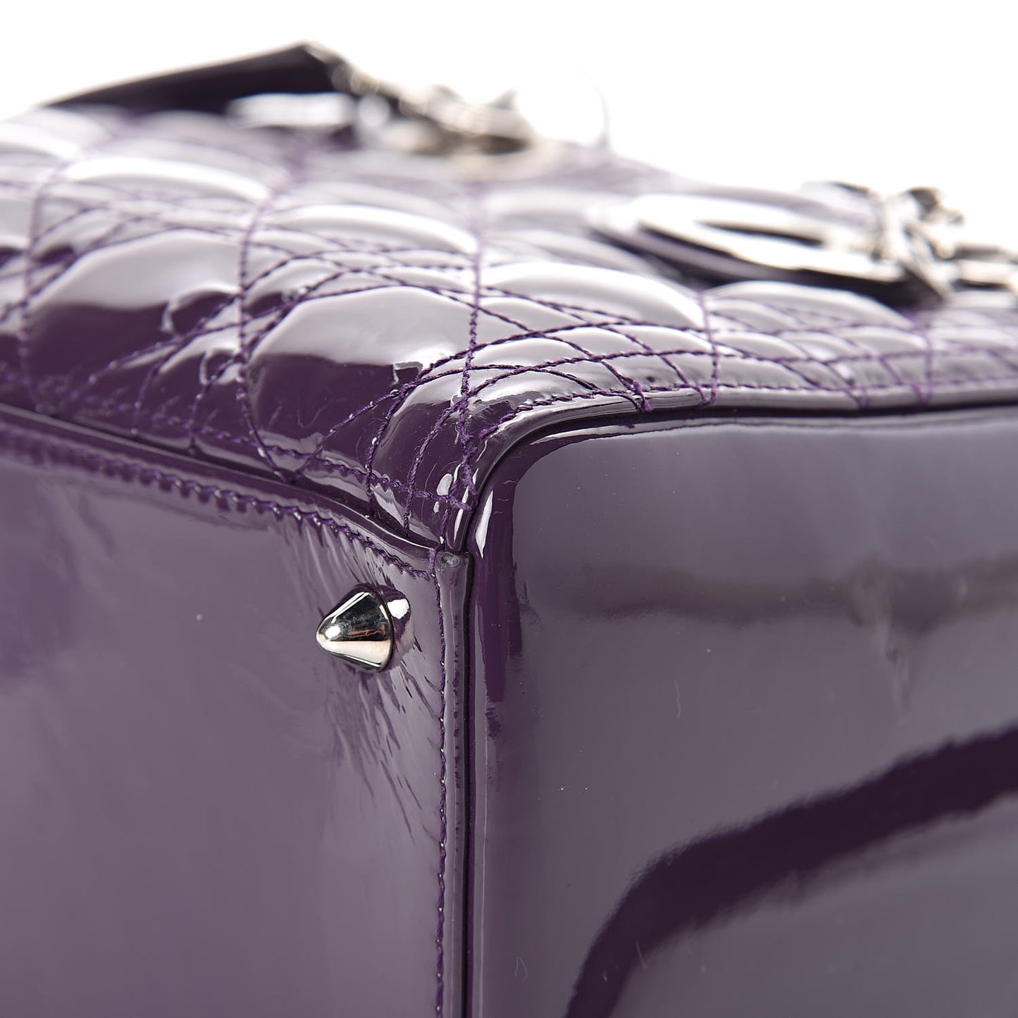Patent Cannage Medium Lady Dior Purple