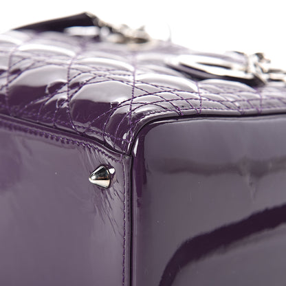 Christian Dior Patent Cannage Medium Lady Dior Purple 13 of 17