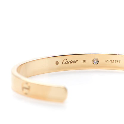 Cartier 18K Yellow Gold 1 Diamond LOVE Cuff Bracelet 18 5 of 6