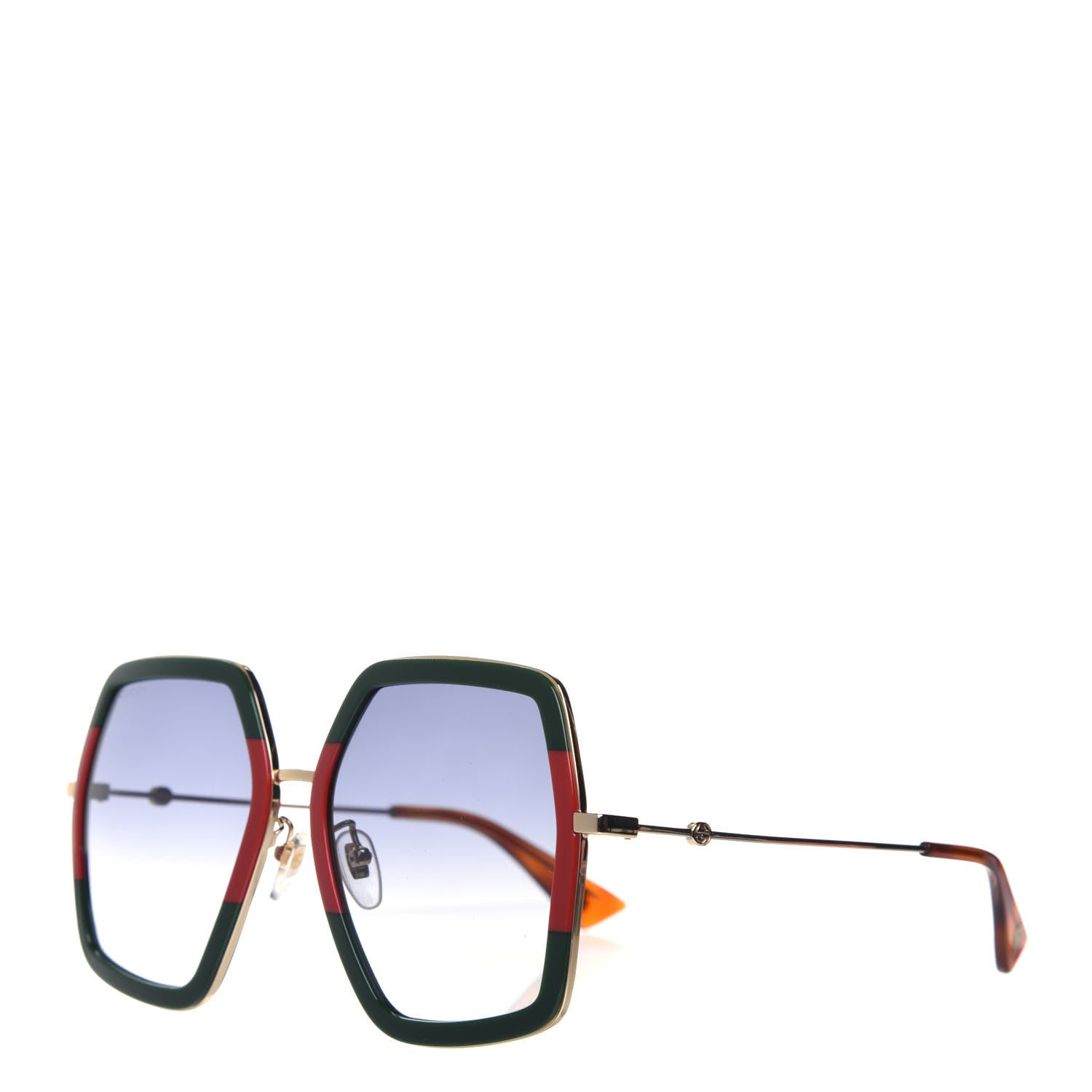 Gucci Square Frame Web GG0106S Sunglasses Tortoise 1 of 8