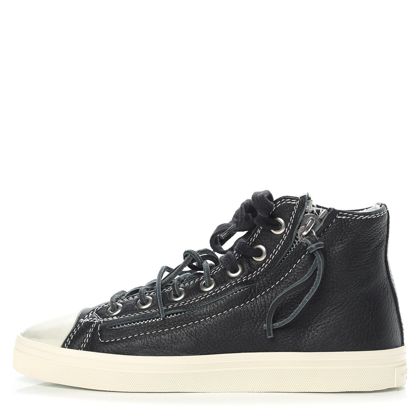 Distressed Calfskin Womens Rivingston Womens High Top Sneakers 41 Black