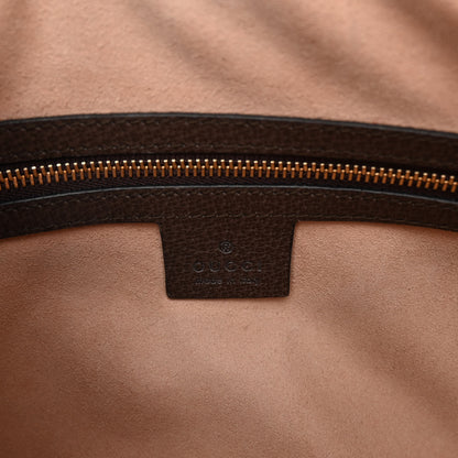 Gucci GG Supreme Monogram Textured Dollar Calfskin Web Medium Ophidia Boston Beige Ebony New Acero 6 of 12