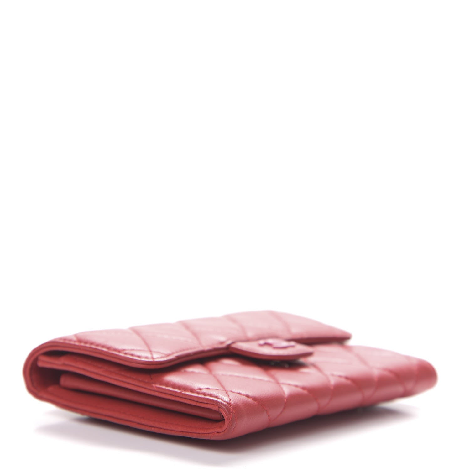 Chanel Lambskin Quilted Small Flap Wallet Red 3 of 7