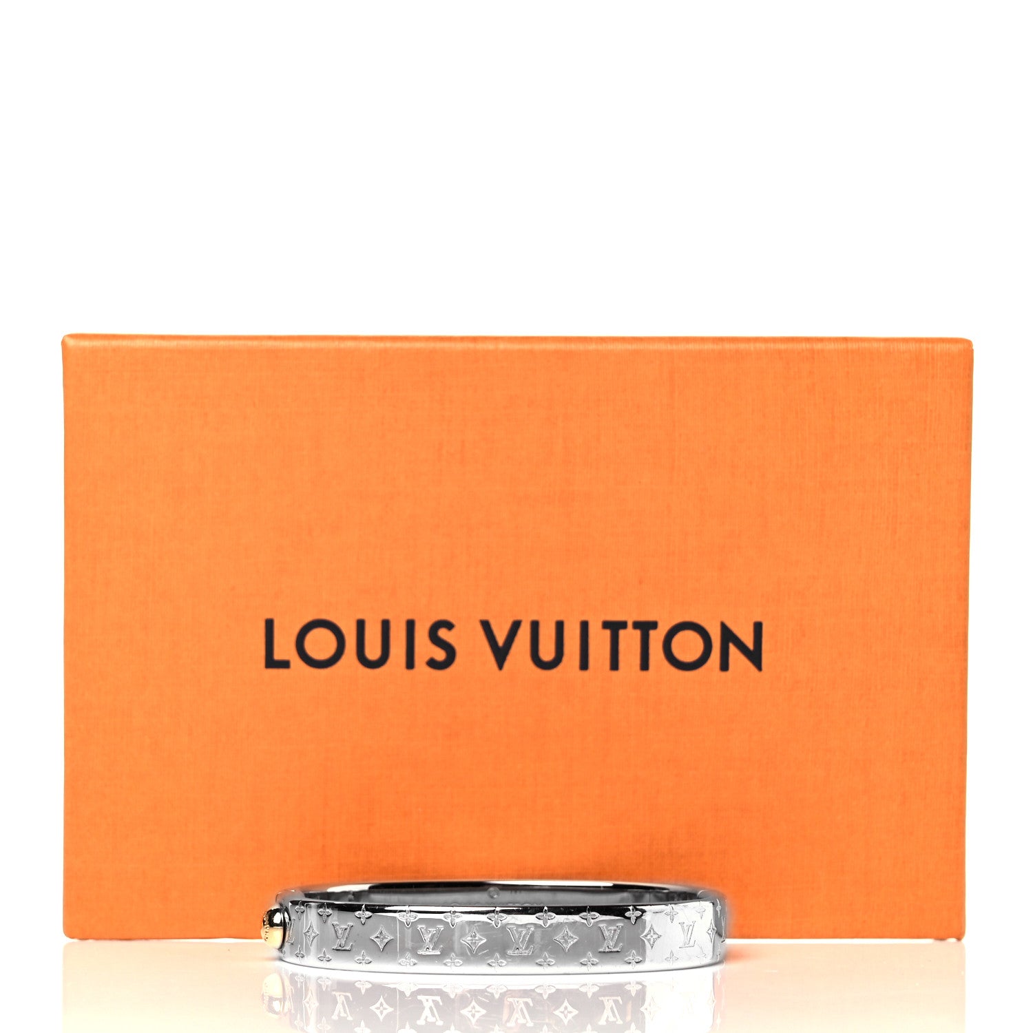 Louis Vuitton Brass Palladium Plated Nanogram Cuff M Silver 6 of 6