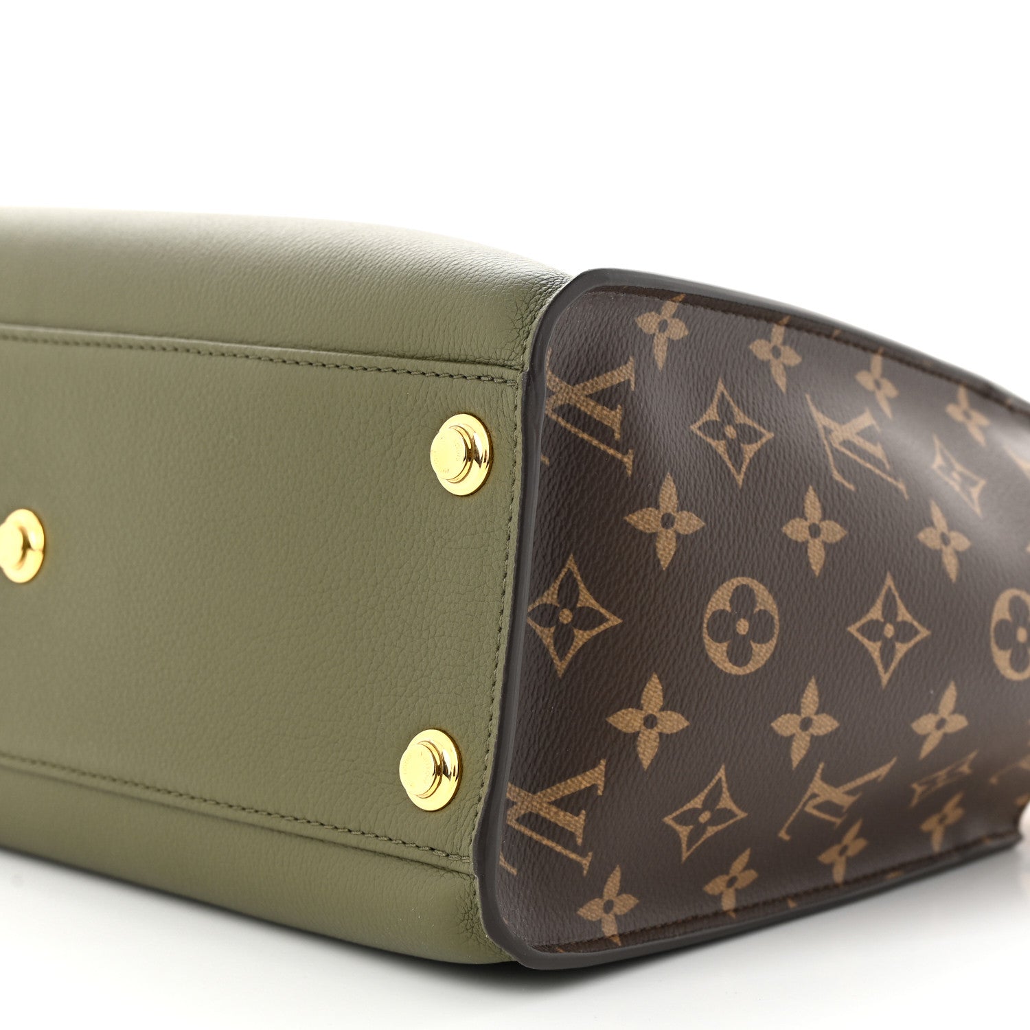 Louis Vuitton Calfskin Monogram On My Side MM Laurier Green Toffee Latte Beige 9 of 10