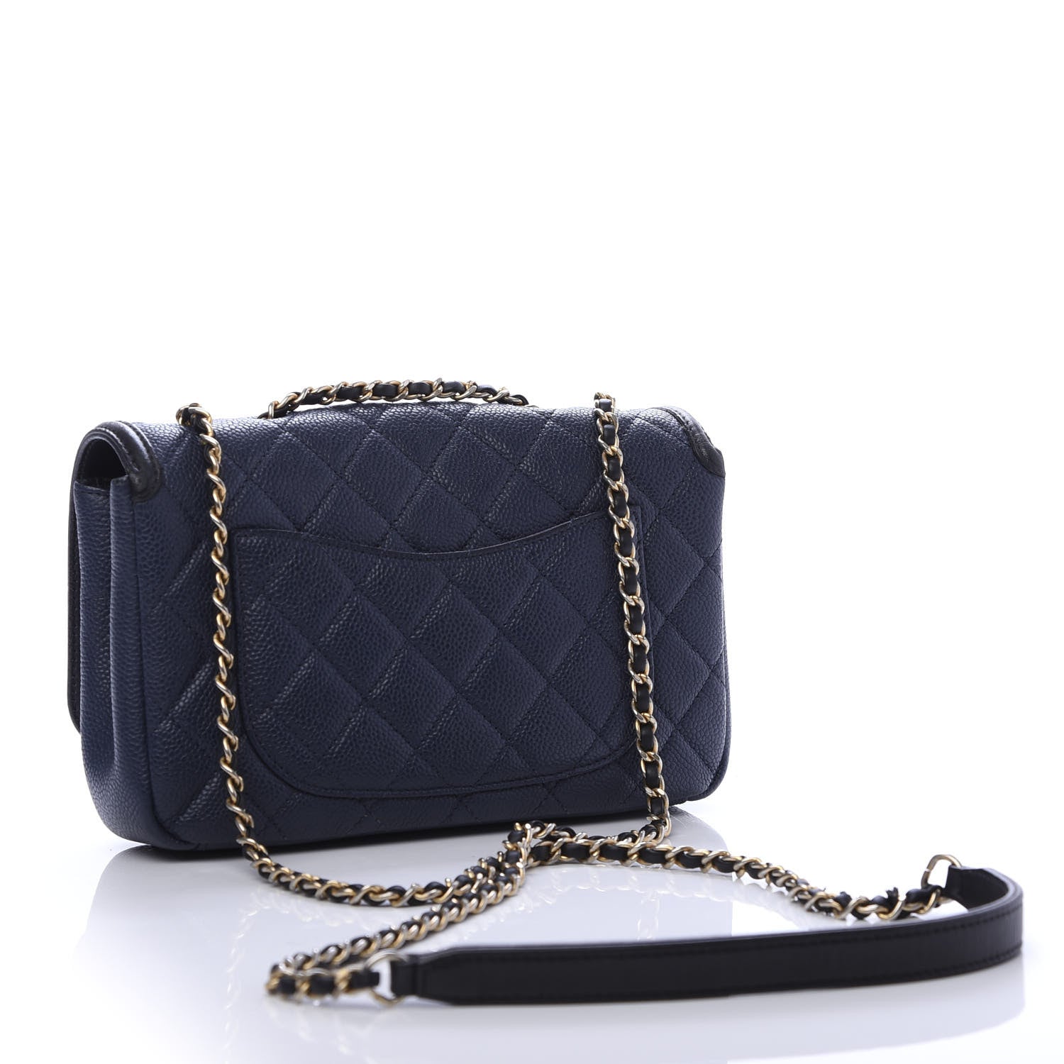 Chanel Caviar Quilted Small CC Filigree Flap Navy Black 3 of 11