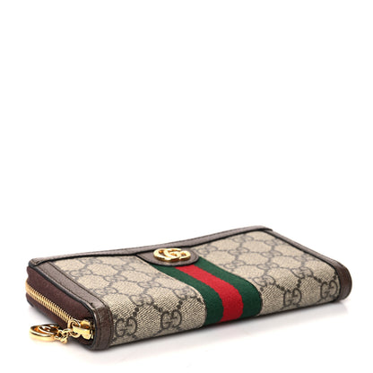 Gucci GG Supreme Monogram Web Ophidia Zip Around Wallet Brown 4 of 7