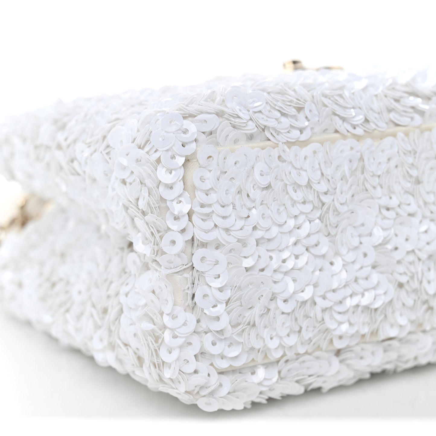 Sequin Nano Kelly Shopper White