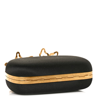 Alexander McQueen Satin Salamander Knuckle Box Clutch Black 3 of 11