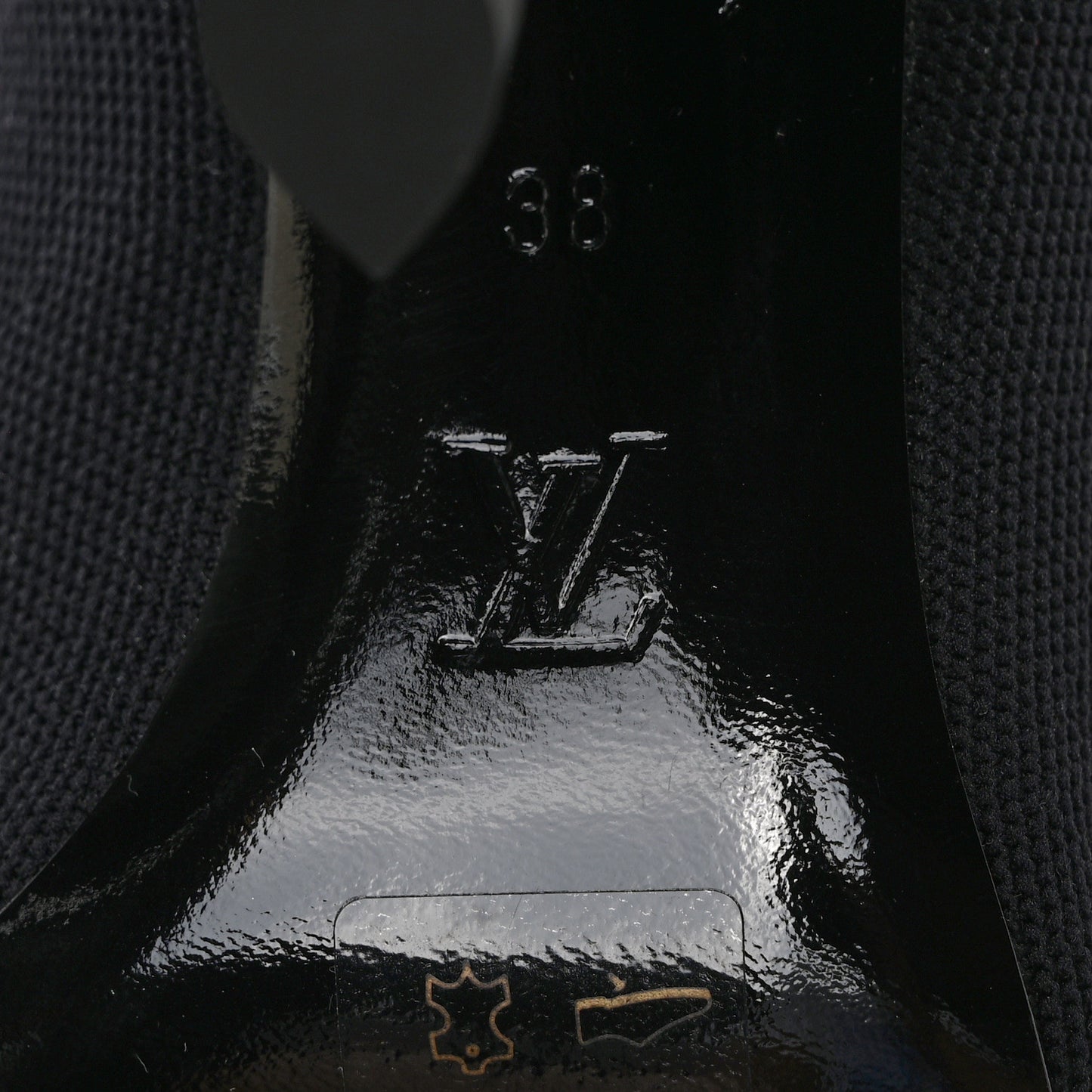 Stretch Fabric LV Black Heart Sock Ankle Boots 38 Black