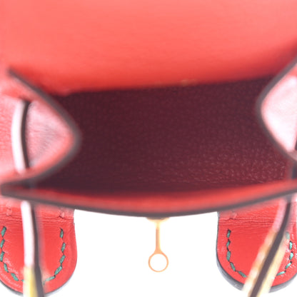 Hermes Tadelakt Chevre Mysore Kelly Quelle Idole Bag Charm Capucine Jaune De Naples Vert Vertigo Zanzibar 3 of 5