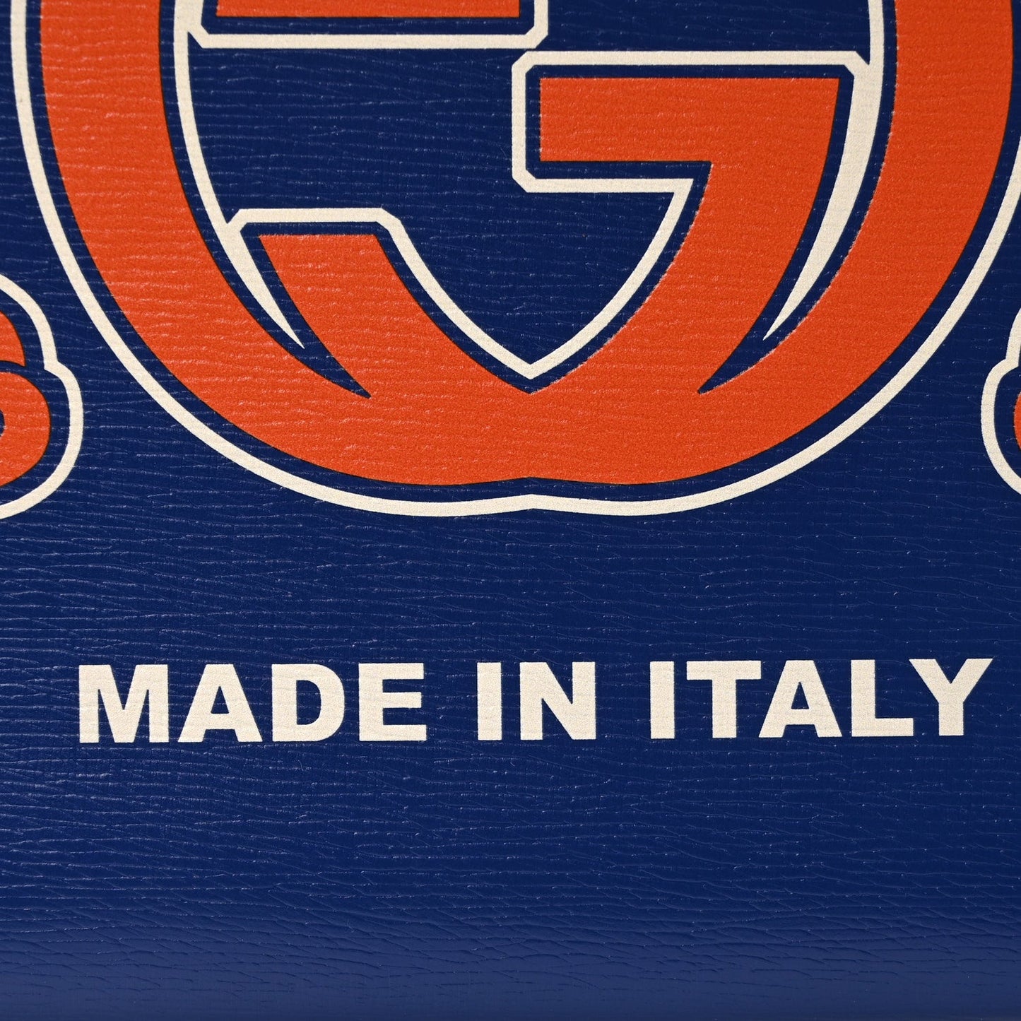 New Shanghai Calfskin Interlocking G Logo Wristlet Pouch Cobalt Blue Orange