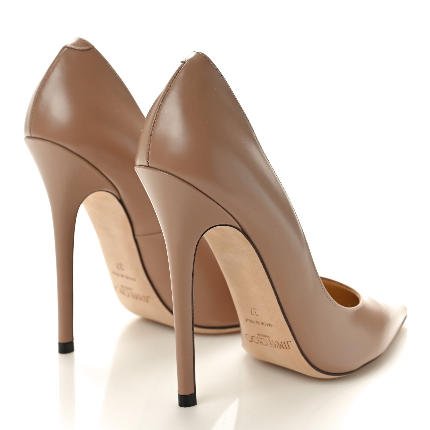Jimmy Choo Liquid Calfskin Anouk 120 Pumps 37 Ballet Pink 2 of 8