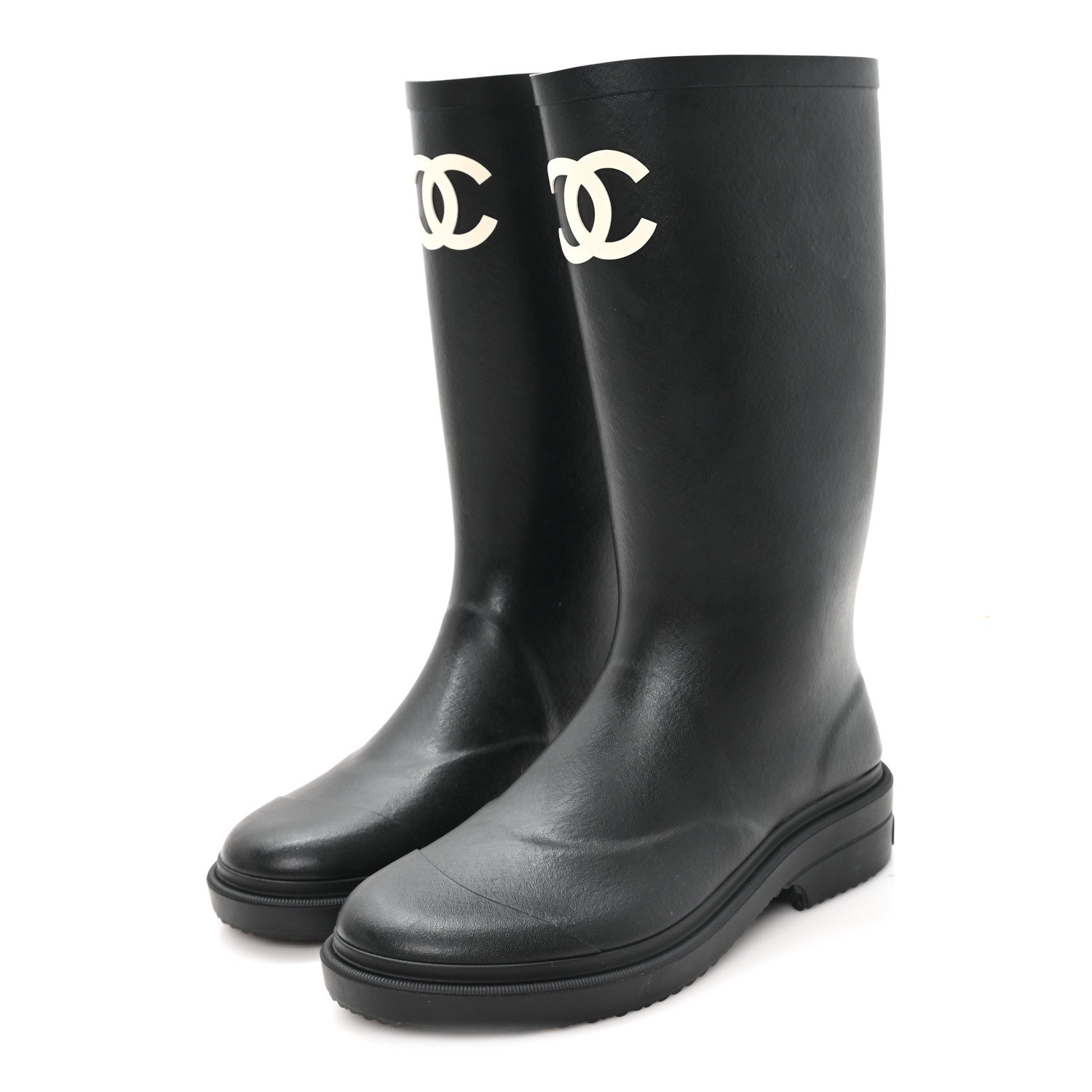 Chanel Caoutchouk CC High Boots 37 Black 1916694 – FASHIONPHILE