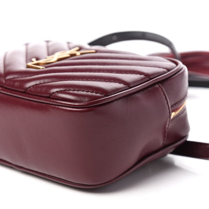 Saint Laurent Calfskin Matelasse Monogram Lou Belt Bag Dark Legion Red 10 of 11