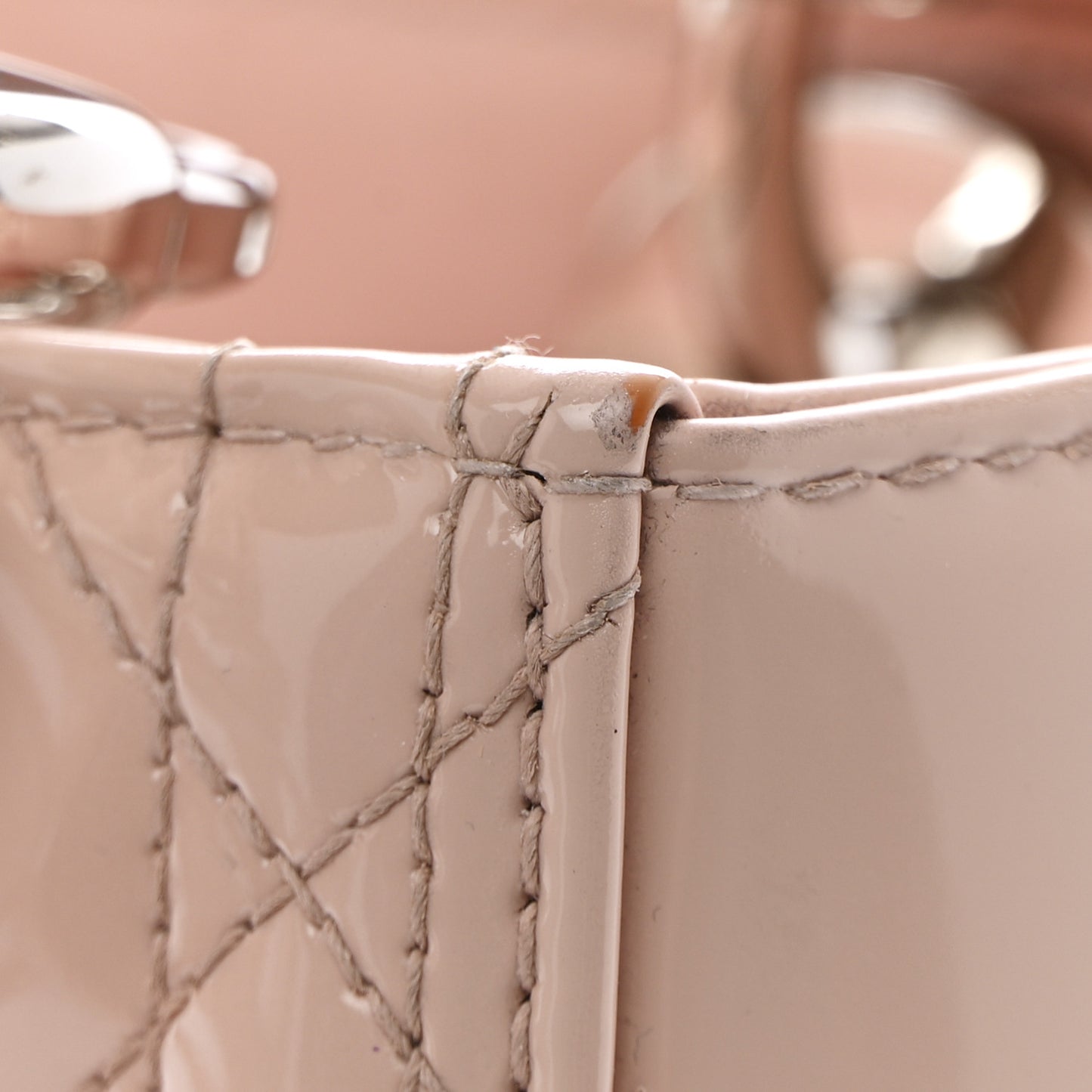Patent Cannage Medium Lady Dior Rose Clair