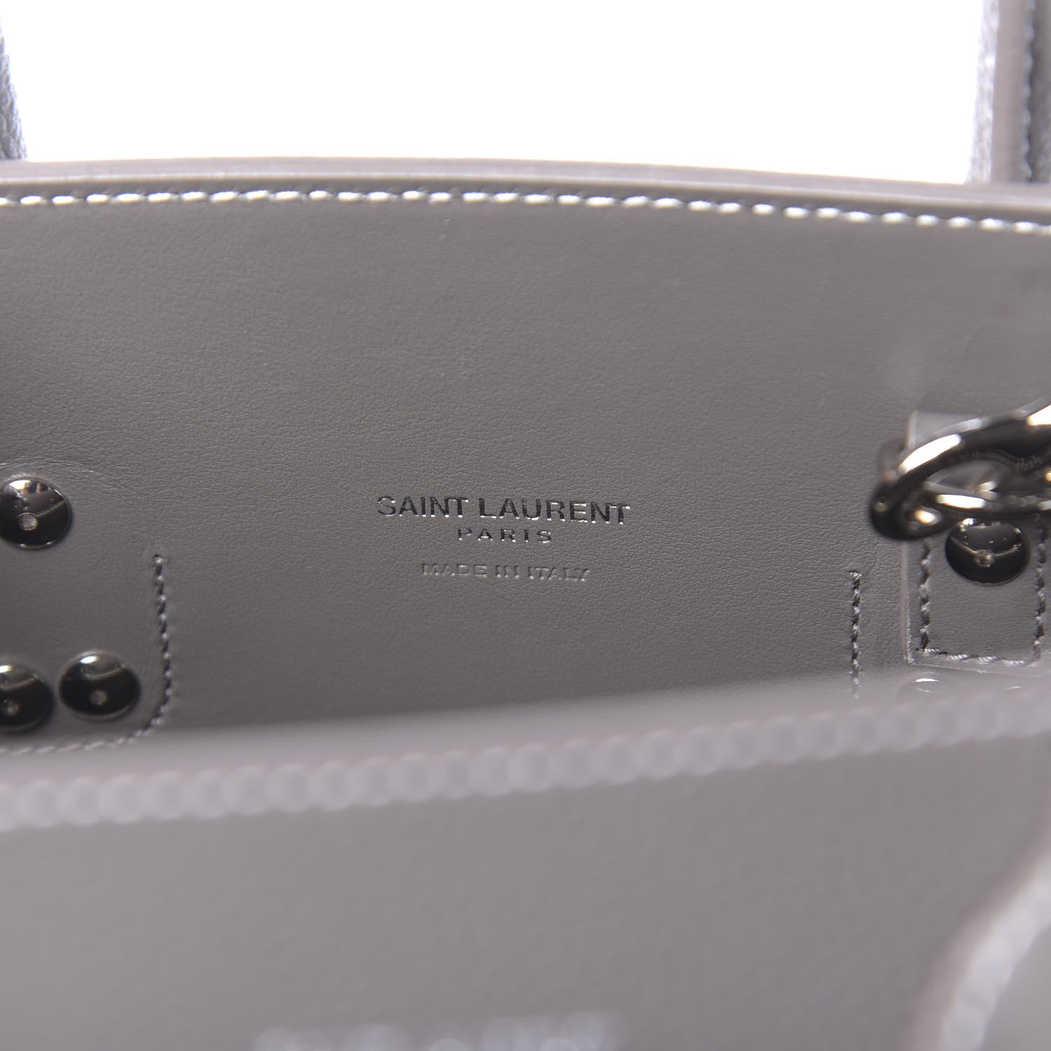 Saint Laurent Grained Calfskin Topstich Baby Sac De Jour Fog 6 of 9