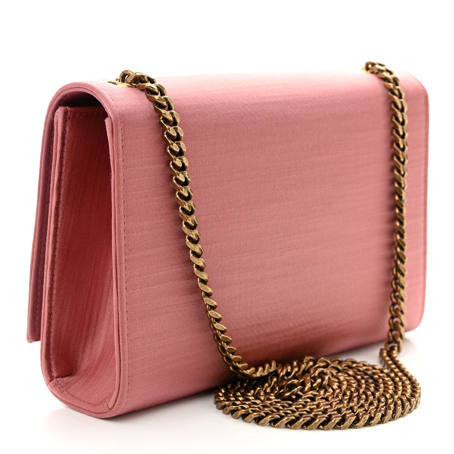 Saint Laurent Satin Small Classic Monogram Kate Tassel Satchel Coral Rose 3 of 10