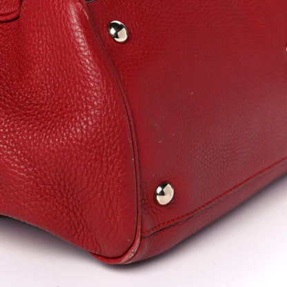 Gucci Pebbled Calfskin Medium Bamboo Shopper Tote Red 12 of 14