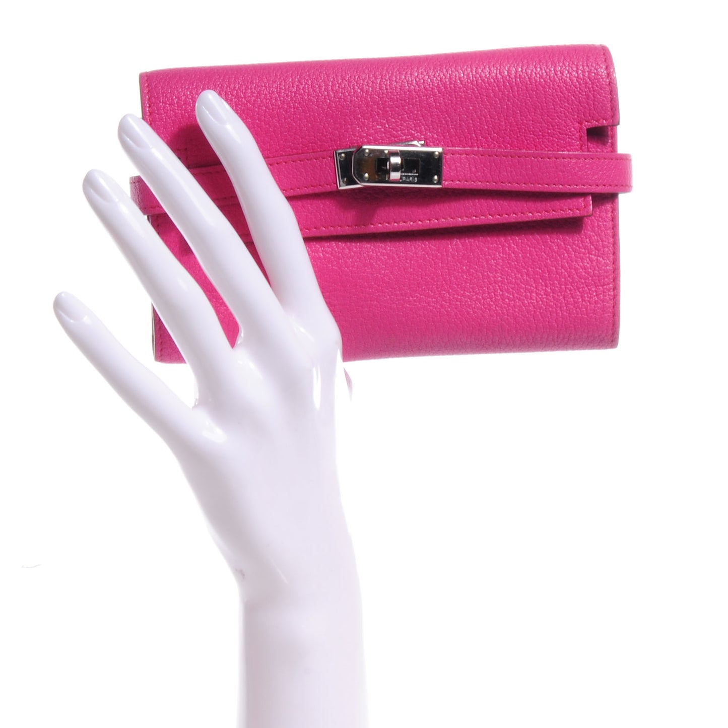 Chèvre Mysore Medium Kelly Wallet Rose Shocking