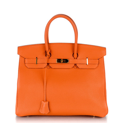 Hermes Taurillon Clemence Birkin 35 Orange 1 of 23
