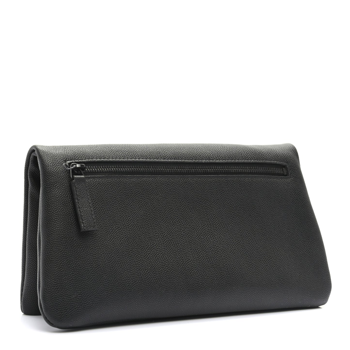 Grain De Poudre West Hollywood Monogram Fold Over Clutch Black