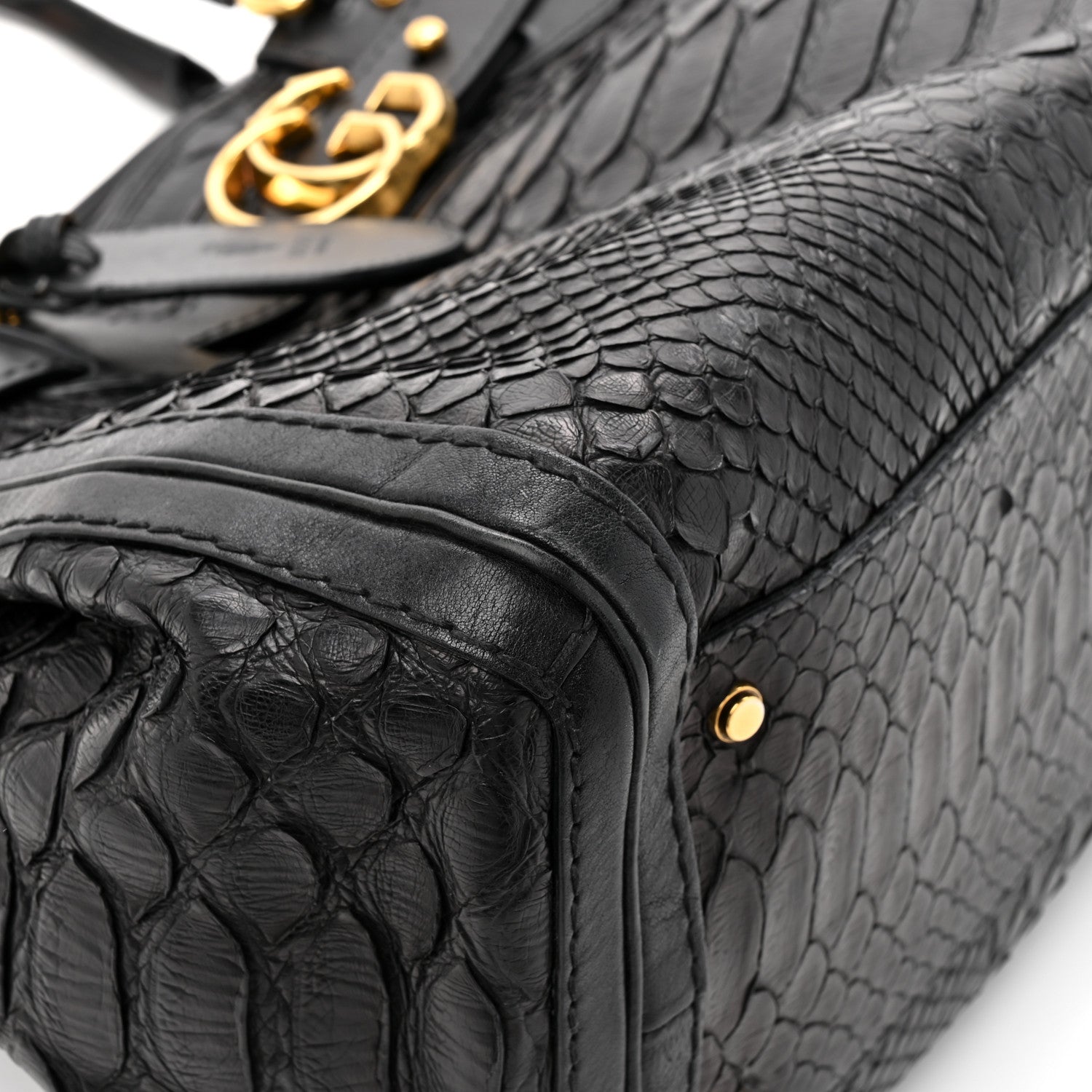 Gucci Snakeskin Large GG Running Tote Black 11 of 16