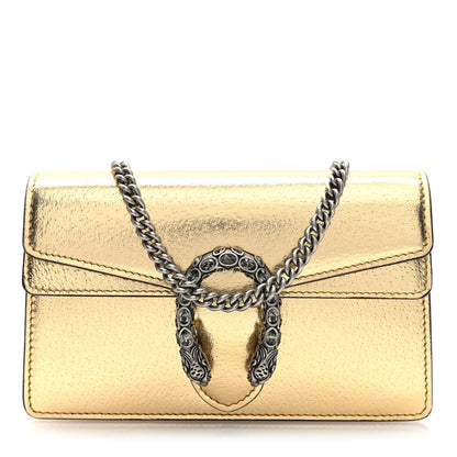 Gucci Metallic Calfskin Super Mini Dionysus Shoulder Bag Gold 1 of 9