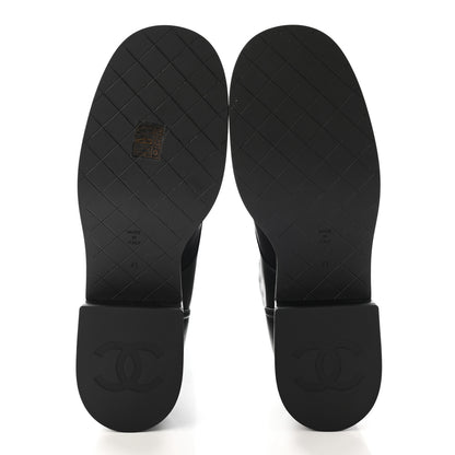 Chanel Lambskin Quilted Lace Up Combat Boots 41 Black 5 of 9