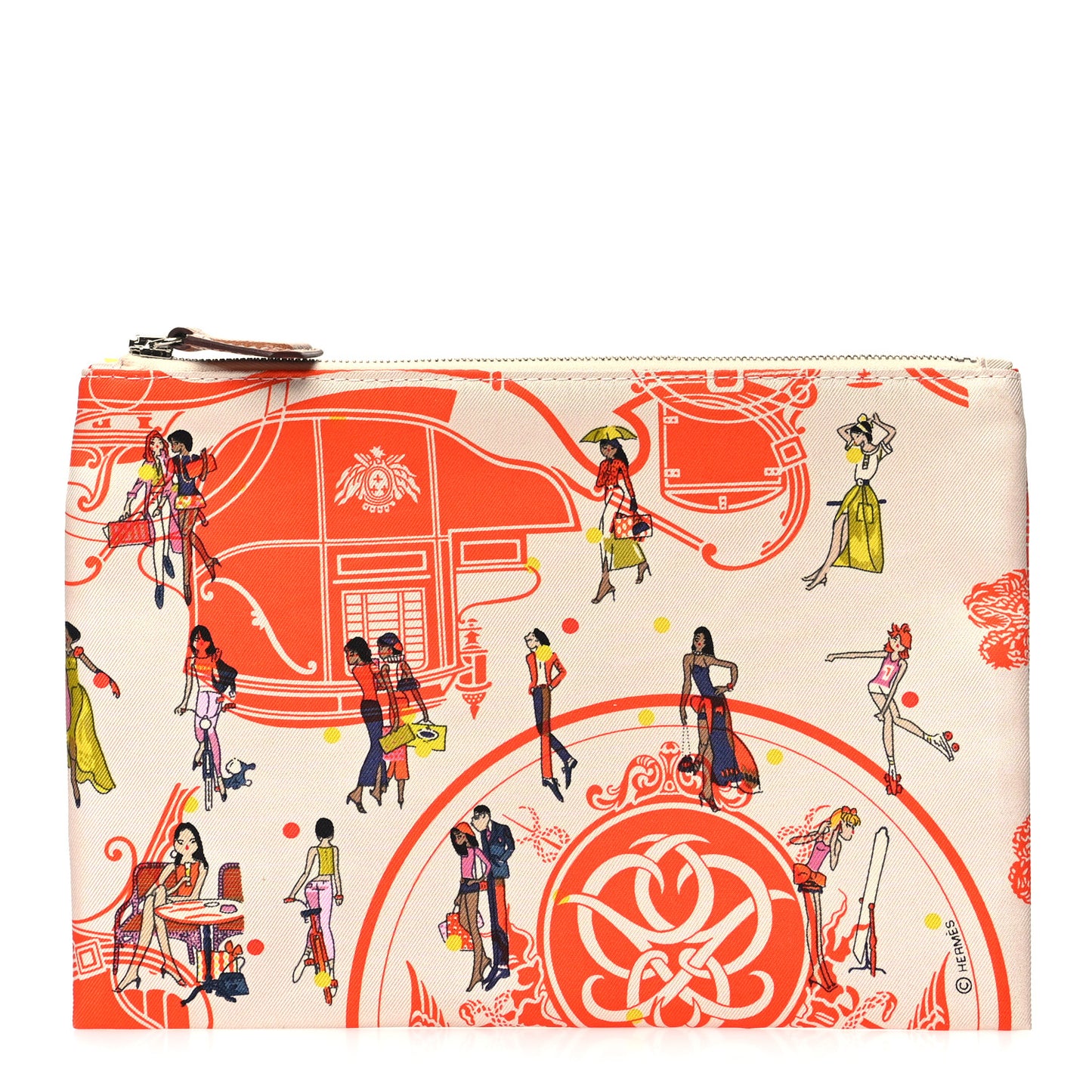 Technical Silk Ex-Libris Les Parisiennes Silky Pocket Cosmetic Case Geranium Nata Gold