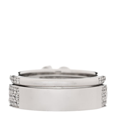 Hermes 18K White Gold Diamond Kelly Clochette Double Ring 50 5.25 4 of 8