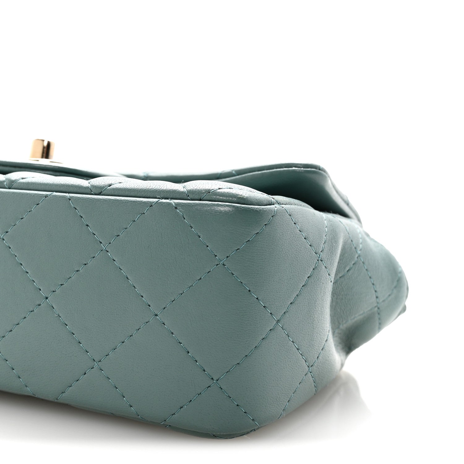 Chanel Lambskin Quilted Mini Rectangular Flap Green 1833131
