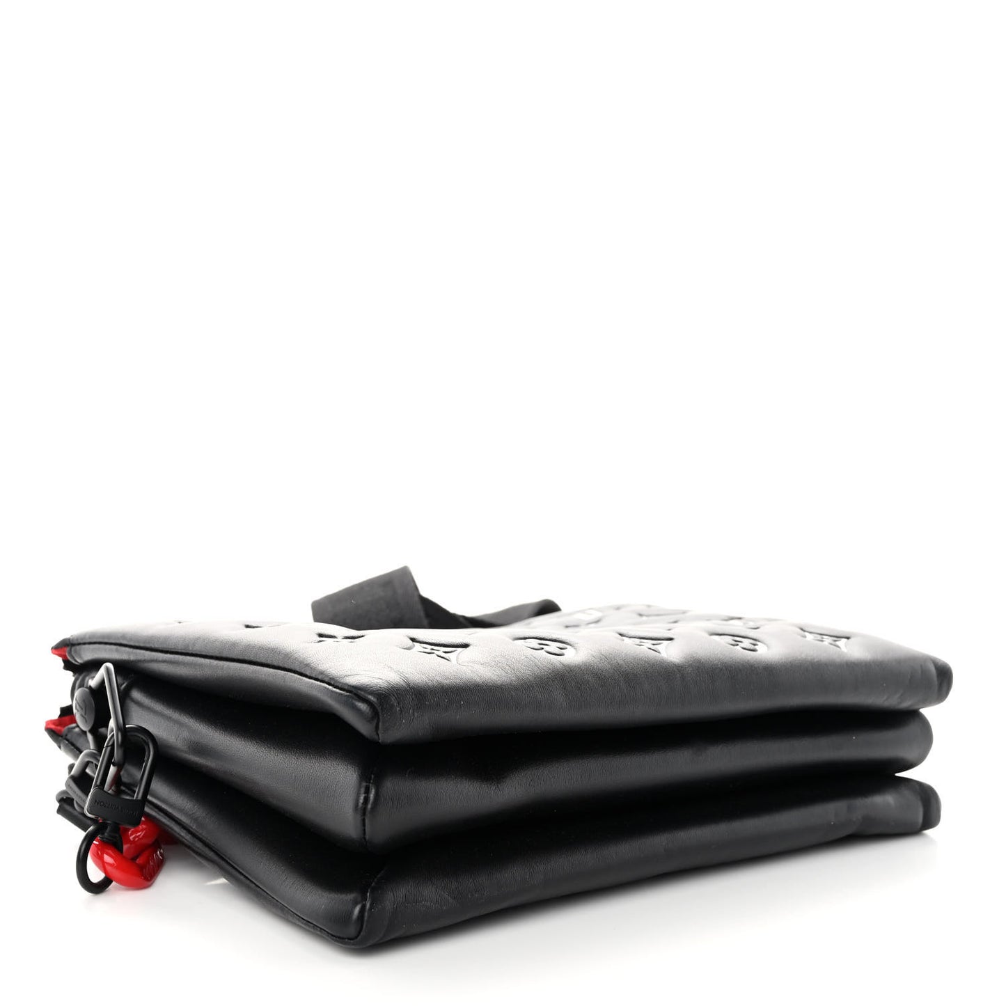 Lambskin Embossed Monogram Coussin PM Black White