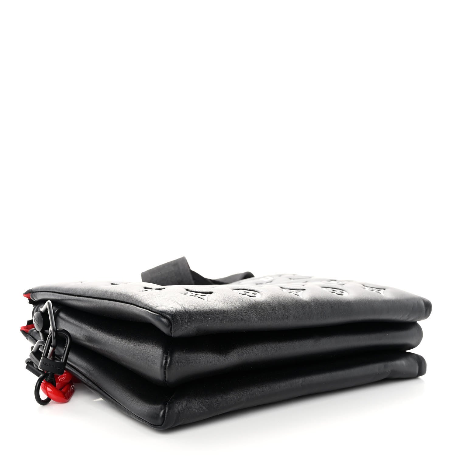 Louis Vuitton Lambskin Embossed Monogram Coussin PM Black White 4 of 12