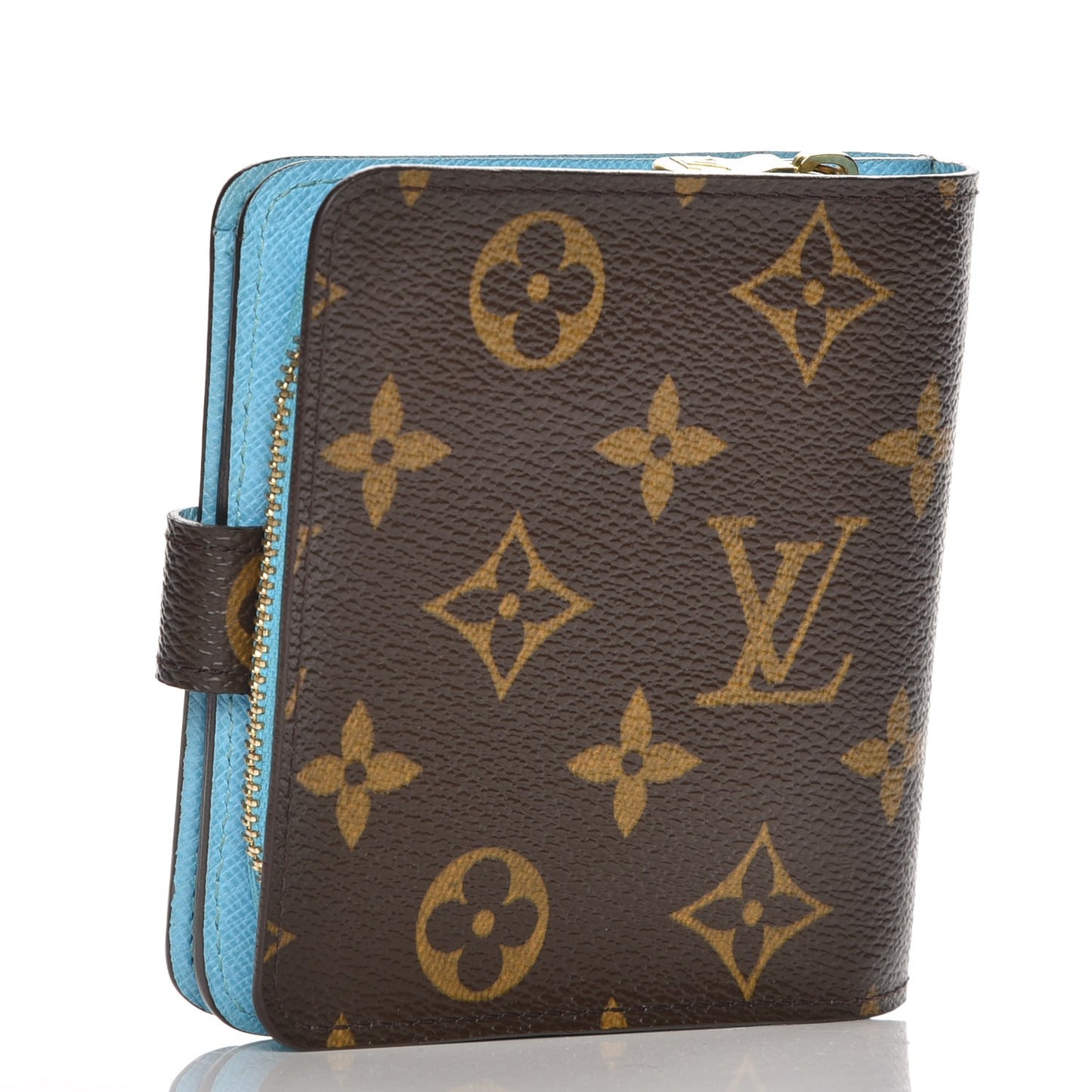 Monogram Groom Compact Zip Wallet Blue