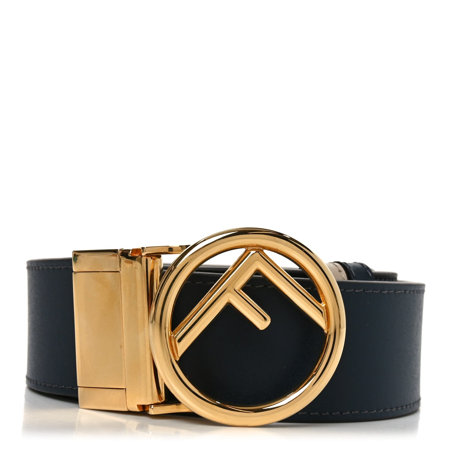 Fendi Vitello Liberty F is Fendi Bi-Color Reversible Belt Notturno Nuvola 1 of 7