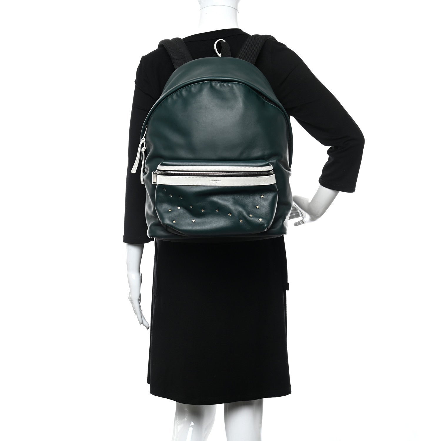 Saint Laurent Calfskin City Backpack Green 2 of 11