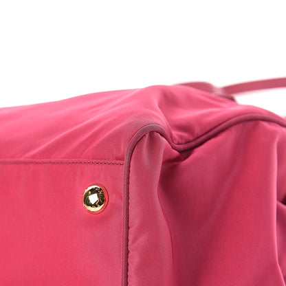 Prada Saffiano Tessuto Nylon Shopping Satchel Ibisco 9 of 12