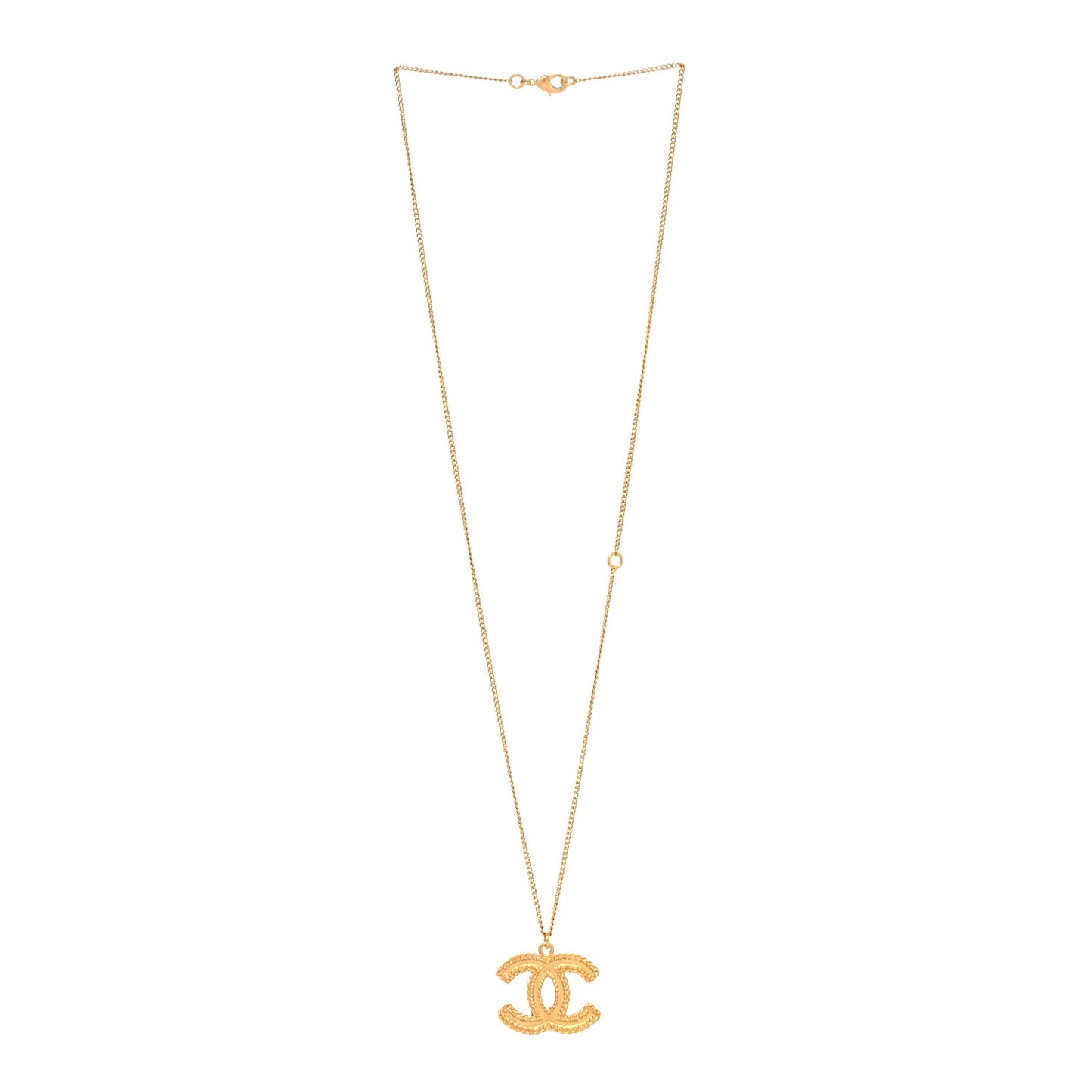 Metal CC Necklace Matte Gold