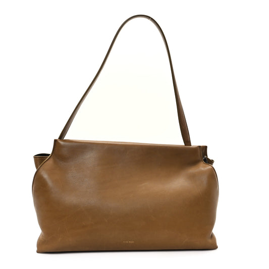 Saddle Calfskin Sienna Shoulder Bag Muschio