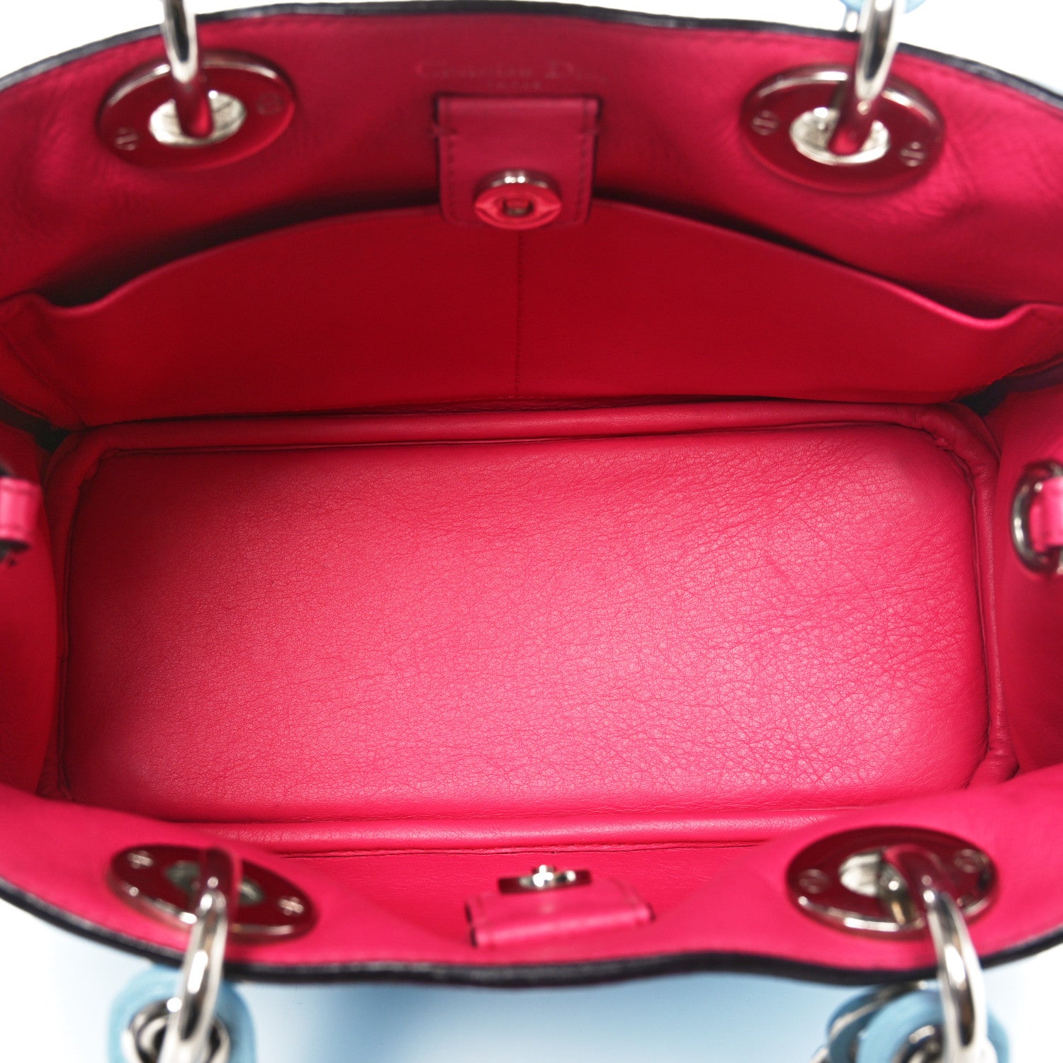 Christian Dior Bullcalf Small Diorissimo Tote Light Blue 5 of 9
