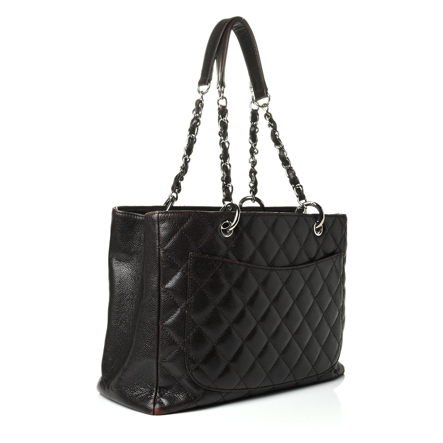 Chanel Caviar Quilted Grand Shopping Tote GST Dark Brown 3 of 9