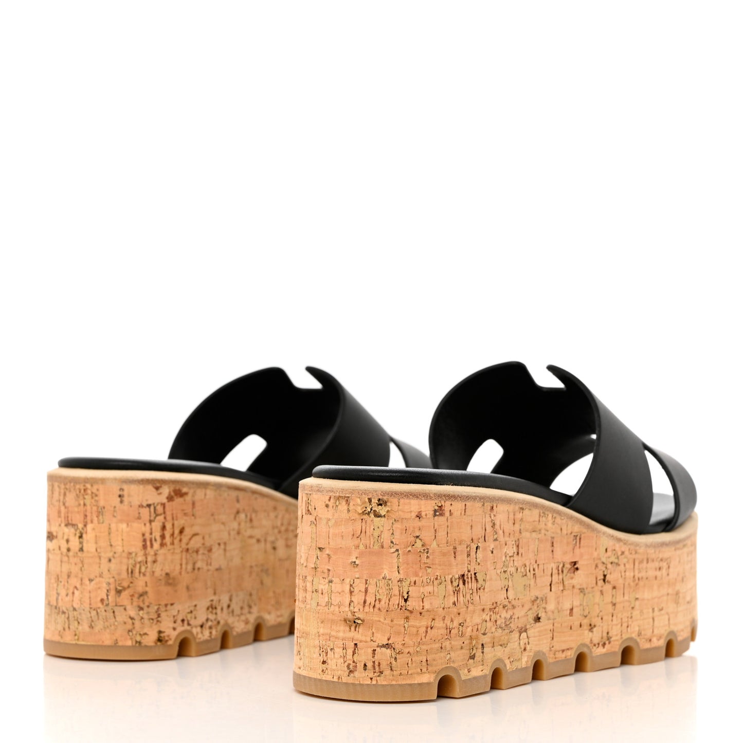 Calfskin Cork Eze 30 Sandals 35 Black