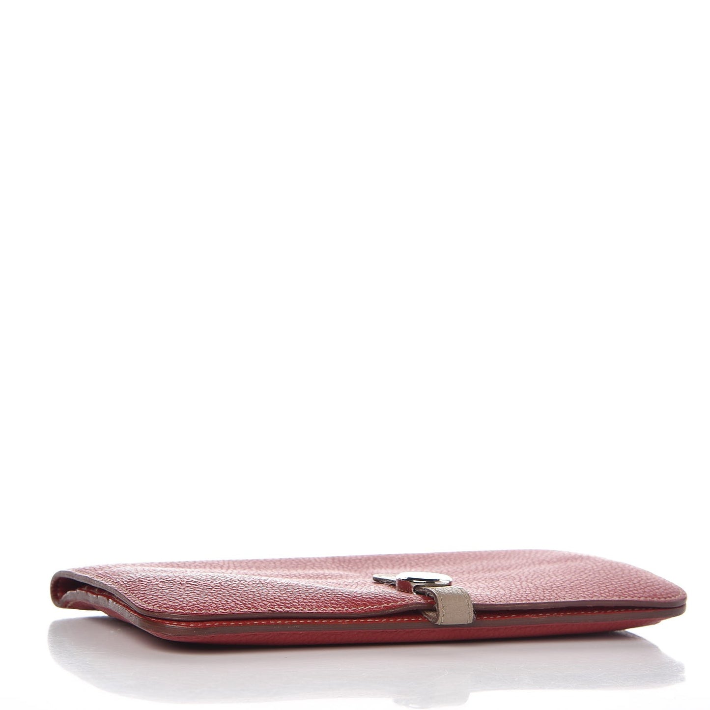 Taurillon Clemence Dogon Recto Verso Wallet Rouge Garance Etoupe